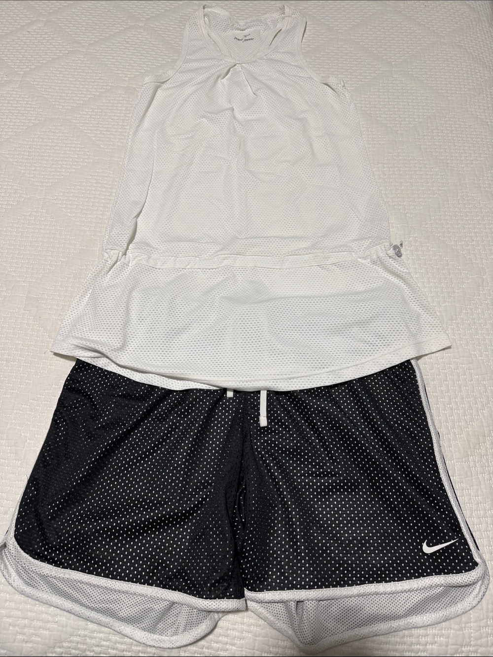 Nike Women’s Black Athletic Mesh Shorts with White Trim